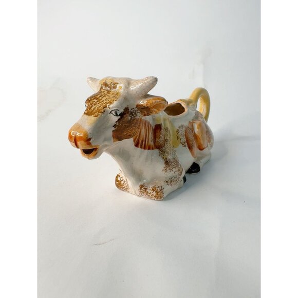 Vintage Hand-Painted Ceramic Cow Creamer Made In Japan - Picture 5 of 16